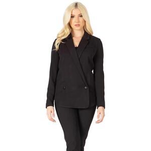 VERTIGO NWT $210 Rush Black Double Breasted Notch Collar Blazer Size 4